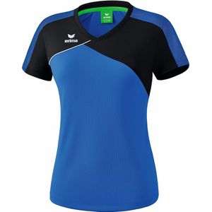 Erima Premium One 2.0 T-Shirt Dames - New Royal / Zwart / Wit | Maat: 48