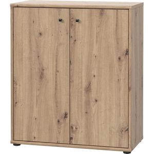 Commode met 2 deuren houten materiaal Artisan eiken decor - Afmetingen 737 x 855 x 348 cm