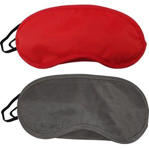 Slaapmaskers Donker Grijs & Rood - 2 Stuks - Thuis - Slaapmasker - Onderweg - Vliegtuig - Festival - Slaapcomfort - oDaani