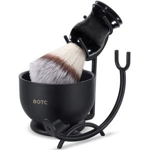 BOTC Scheerkwast set - Scheerkwast & Houder - Klassiek scheerkwast voor mannen en vrouwen - Scheerset - Zwart