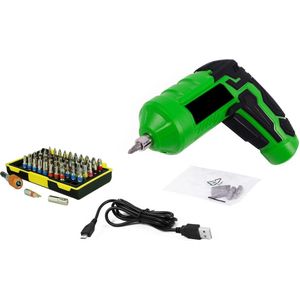 Set van schroef- en boormachine op USB plus grote set bits