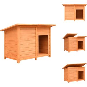 vidaXL Hondenhok - Stevig houten frame - Weerbestendig dak - Eenvoudig te monteren - Bruin/Groen - 120 x 77 x 86 cm - Hok