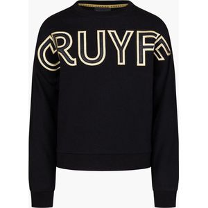 Cruyff Junior Mover Crewneck Sweater Black/Gold - Maat 128