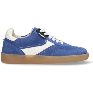Braqeez 425291-423 Jongens Lage Sneakers - Blauw - Leer - Veters