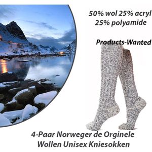 4-Paar Norweger de Orginele Wollen Unisex Kniesokken 39-42