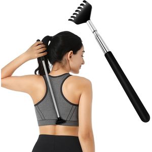 Uitschuifbare Rugkrabber I Verstelbare Ruggenkrabber I Massage Krabber I Telescopische Rugkrabber I Tot 56 CM I RVS I Zwart