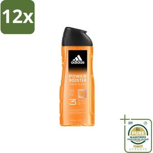 Adidas Shower Gel Power Booster 250 ml - Voordeelverpakking - 12 stuks - Deodorant - Frisheid