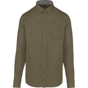 Kariban Herenoverhemd met lange mouwen van katoen Nevada K586 - Light khaki - 4XL