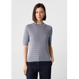 COMMA - Trui - Grijs - Aansluitende Pasvorm - Halve Mouw