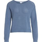 Vila Trui Vibellisina Boatneck L/s Knit Top - 14089578 Coronet Blue Dames Maat - L