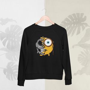 Feel Free - Halloween Sweater - Smiley: Gezicht Met Monocle - Maat XL - Kleur Zwart