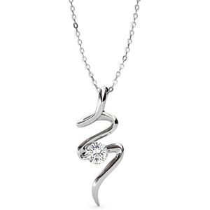 Yolora Dames Ketting met Hanger - Kalpa Camaka Kristal - Zilverkleurig - 18K Witgoud Verguld