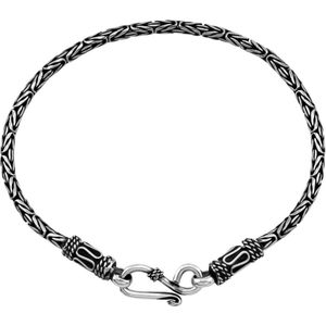 Zilveren armband vrouw | Zilveren armband, gevlochten patroon met bijzondere sluiting