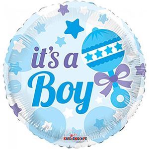 Kaleidoscope Folieballon Baby Rattle Boy Jongens 18 Cm Blauw