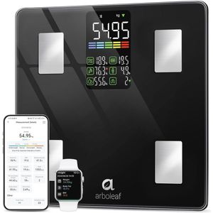 Digitale Lichaamsvetweegschaal met App - 226 kg, Vet en Spiermassa Analyse, BMI en 14 Lichaamsmaten
