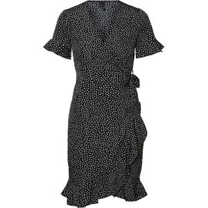 VERO MODA VMHENNA 2/4 WRAP FRILL DRESS NOOS Dames Jurk - Maat S