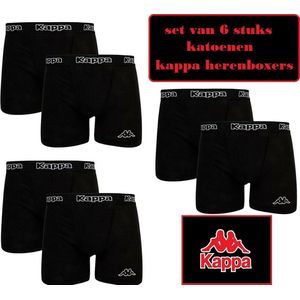 Kappa katoenen boxers 6 stuks zwart maat S