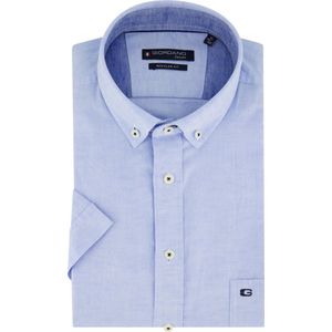 Giordano casual overhemd korte mouw lichtblauw