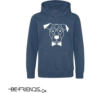 Be Friends Hoodie - Hond & Strik - Vrouwen - Blauw - Maat S