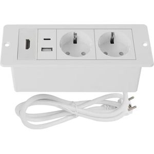 Verzonken Tafelblad Stopcontact met 1,5 m Kabel en USB-aansluiting - Inbouwstekkerdoos voor Tafel