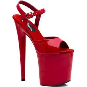 Pleaser - FLAMINGO-809 Sandaal met enkelband, Paaldans schoenen - Paaldans schoenen - 38 Shoes - Rood