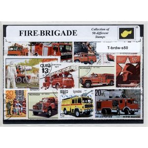de Brandweer – Luxe postzegel pakket (A6 formaat) : collectie van 50 verschillende postzegels van de brandweer – kan als ansichtkaart in een A6 envelop - authentiek cadeau - kado - geschenk - kaart - brandweerauto - brandweerwagen - vuur - blussen