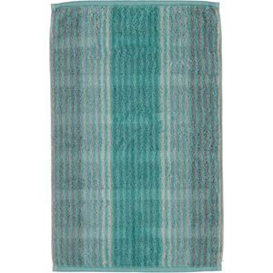 CAWÖ Noblesse Cashmere Streifen Gastendoekje - Munt - 30x50 Cm