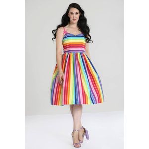 Hell Bunny - Over the Rainbow Flare jurk - XS - Regenboog