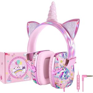 Kindvriendelijke Hoofdtelefoon met Kabel - Opvouwbaar, Verstelbaar en HD Geluidskwaliteit voor Kinderen van 3-7 Jaar