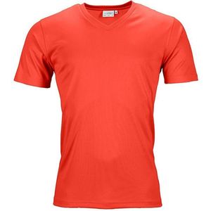 Fusible Systems - Heren Actief James and Nicholson T-Shirt met V-Hals (Lichtrood)
