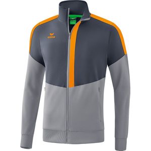 Erima Squad Trainingsjack Kind Slate Grijs-Monument Grijs-New Oranje Maat 140