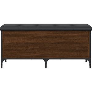 vidaXL - Opbergbankje - 102x42x45 - cm - bewerkt - hout - bruin - eikenkleur