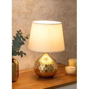 Tafellamp -Nachtlamp -Tafellamp slaapkamer-Tafellampen woonkamer-Modern-Goudkleurig en wit-''ZONDER GLOEILAMP''