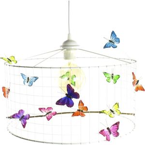 Hanglamp Kinderkamer met Vlinders-WIT NEON-Kinder hanglampen-Hanglamp kinderkamer wit-lamp met vlinders-vlinderlamp-Hanglamp Vlinders Multi Color-�Ø40cm/LARGE