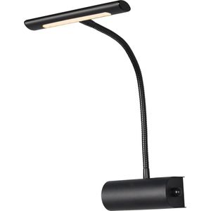 LED Spiegelverlichting - Schilderijverlichting - Trion Curty - 4W - Warm Wit 3000K - Dimbaar - Ovaal - Mat Zwart - Aluminium