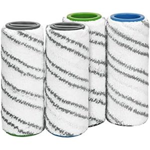 PromoHome 4 Vervangende Microvezel Rollen voor Draadloze Vloerreinigers - Compatibel met Kärcher FC3, FC5, FC7 Series - Geschikt voor Parket, Laminaat en Tegels