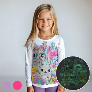 Knuffel Konijntjes - Glow-in-the-dark pyjama - lila - maat 152-158 - 12 jaar - 100% katoen