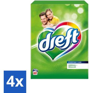4 x Dreft Poeder Wasmiddel Professional 60 Wasbeurten 3,9 kg - Waspoeder - Gekleurde Was - Wasmiddel - Reiniging - Kleurbescherming
