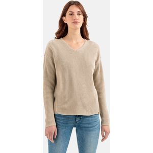 camel active Gebreide trui met V-hals - Maat womenswear-M - Licht bruin