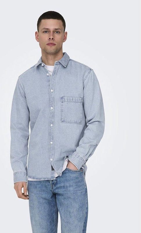 Only & Sons Benny Reg Chambray Overhemd Met Lange Mouwen