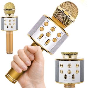 Karaoke Microfoon met Bluetooth en Echo Effect - Speaker - MP3 - Goud