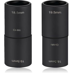 LALAGO Impact Wrench Socket Wrench Set 18.5 mm x 19.5 mm Double Head Wheel Nuts Double Head 1/2 Inch Wrench Socket Wrench Suitable for Ford Land Rover and All Models (Pack of 2)