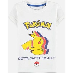 Pokémon - Silhouette Kinder T-shirt - Kids 134 - Wit
