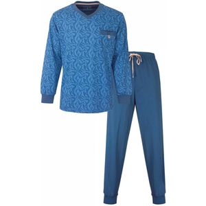 MEQ - Heren Pyjama - Blauw - Paisley Print - Lange Mouwen
