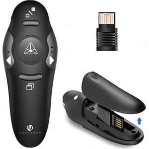 Equivera Presentatie Klikker - Presentatie Clicker - Presentatieklikker - Draadloze Presenter - Presentatie Pointer - Presentatie Afstandsbediening - Draadloze Klikker - Laser Pointer - PowerPoint afstandsbediening - Voor de beste presentatie ervarin