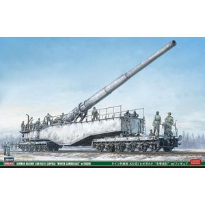 1:72 Hasegawa 30070 German Railway Gun K5 (E) Leopold - Winter Camouflage met Figuren Plastic Modelbouwpakket