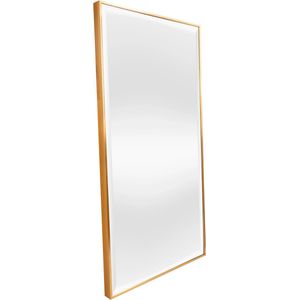 In And OutdoorMatch Rechthoekige Spiegel Nila - Hangspiegel - 101,8x51,8cm - Goudkleurig - Passpiegel - Luxe Design