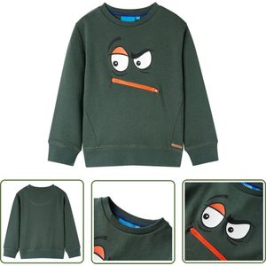 vidaXL Kinderkleding - Kindertruien - Kindertrui 92 donkergroen - Meisjestrui - Jongenstrui - Groene Trui
