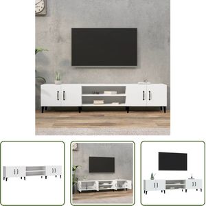 The Living Store Tv-kast Ibiza - wit - 180 x 31.5 x 40 cm - metalen voeten