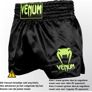 Venum Muay Thai Kickboksbroek Classic - zwart/geel - maat M